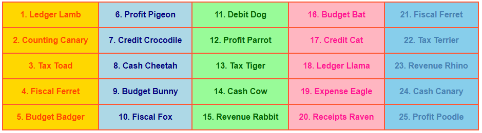 Quirky Accountant Names