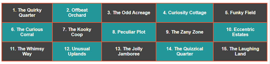 Quirky Farm Names 